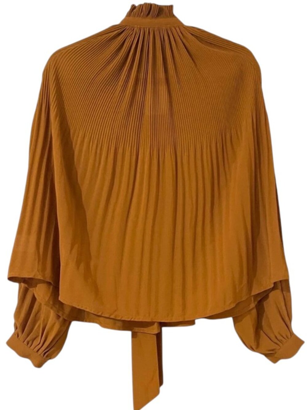 Dance & Marvel Brandy Bohemian Style Pleated Ruffled Tie Neck Blouse Size S - Picture 4 of 7